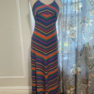 Xhilaration Colorful Stripe Summer Halter Dress